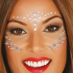 Guirca ADHESIVE FACE JEWELLERY SILVER STARS