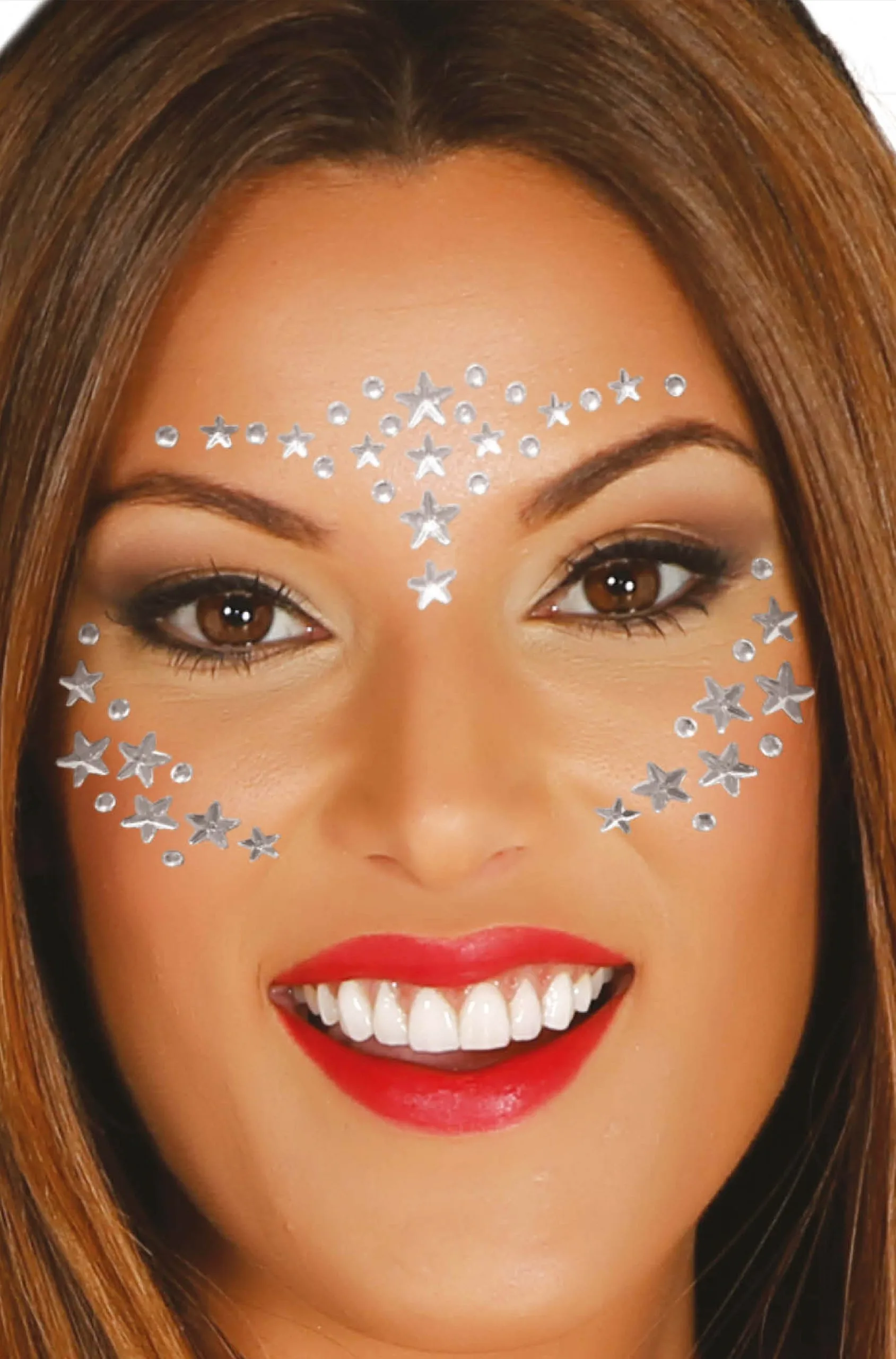Guirca ADHESIVE FACE JEWELLERY SILVER STARS 1 Guirca ADHESIVE FACE JEWELLERY SILVER STARS
