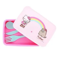 Hello Kitty X Pusheen Lunch Box With Cutlery