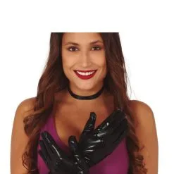 Guirca Black Metallic Gloves 40cm