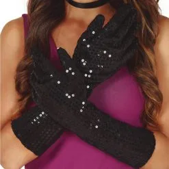 Guirca BLACK SEQUIN GLOVES