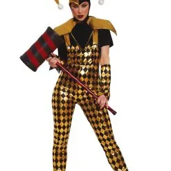 Guirca Dangerous Harley Quinn Clown Costume -Movie & TV Shows Shop dangerous clown costume 675502 scaled