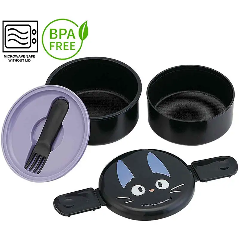 Studio Ghibli Jiji Round Stacking Bento 2 Studio Ghibli Jiji Round Stacking Bento - Image 2