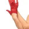 LEG AVENUE Red Mini Cropped Satin Gloves